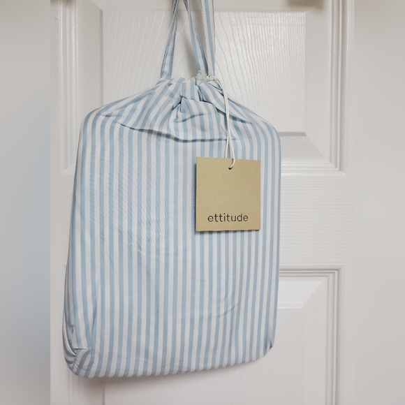 Ettitude Sateen CleanBamboo PJ Pants/Starlight Blue Stripes - Picture 5 of 9